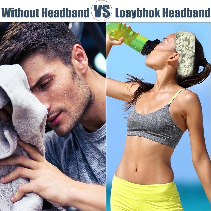 LECHI Sweat Headbands for Men,6 Pack Workout Sports Hairband for Gym, Ideal for Fitness,Running,Cycling,Hike - Image 4